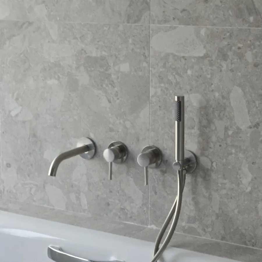 용인수지 화장실 타일 실내 스톤무늬 마감
